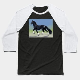 Trotting Friesian Cross Baseball T-Shirt